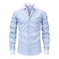 Chemise à col Windsor pour homme, best-seller, manches longues, extensible, sans repassage et anti-plis. Convient pour les occasions décontractées 6