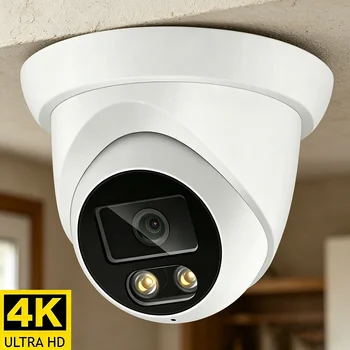 New 4K 8MP IP Camera Audio Outdoor AHD H.265 Onvif Wide Angle 2.8mm AI Color Night Vision Home CCTV Video Surveillance Security 1