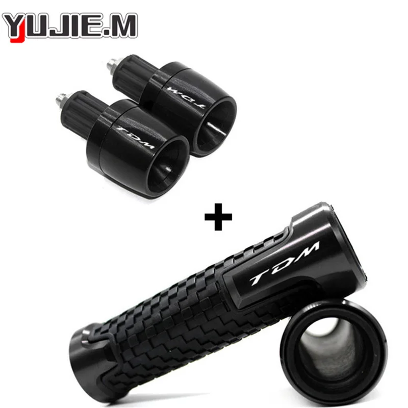 

With LOGO TDM For YAMAHA TDM850 TDM900 TDM 850 900 Motorcycle Handlebar Hand Grips Handle Bar End Cap