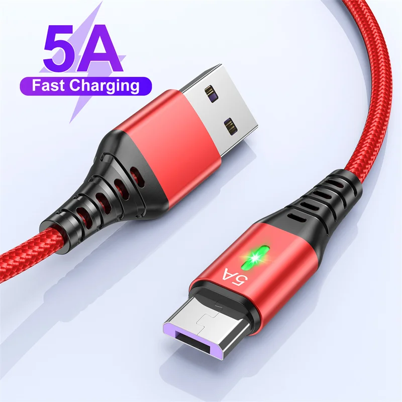 

Lovebay 5A LED Micro USB Cable Fast Charging Charger Mobile Phone Android Data Cord Wire For Samsung Xiaomi Redmi HUAWEI