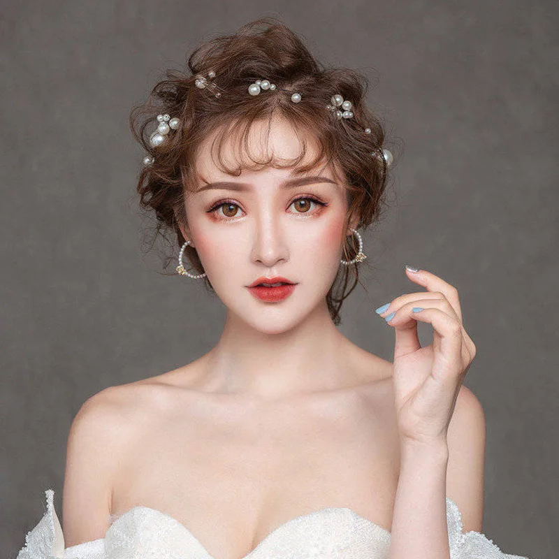 Hair Accessory Hair Headdress Bridal Headwear Hair Band Crown Sweet Flower Headband With Ribbon Wreath Wedding Party Ladies Girls Garlands Floral Crown Hairband Hair Accessories for Women ML