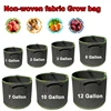 1-5Pcs Vegetable/Flower/Plant Grow Bags 1/2/3/5/7/10/12Gallons Thickened Non-Woven Grow Bags Aeration Fabric Pots with Handles 1