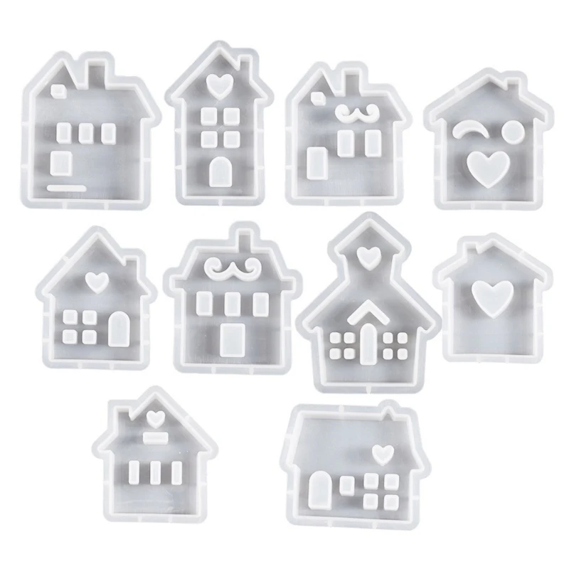 

3D House Shaped Silicone Mold Small House Castles Mold for Baking Cake Decors