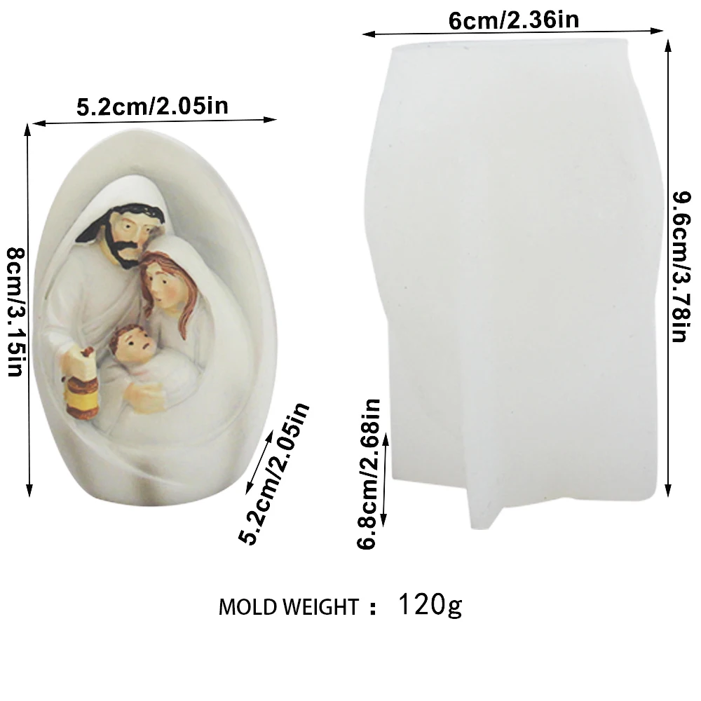 Ostern Christentum Jesus Gips Silikon Form Home Dekoration Ornament, Der Werkzeug Engel Flügel Handgemachte Harz Ton Kerze Form – Detail 5