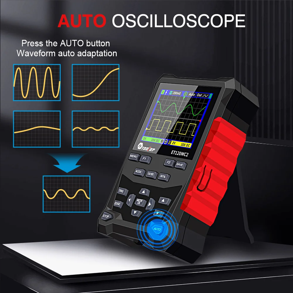ET120MC2 Dual Channel Handheld Digital Oscilloscope 120MHz 500MSa/S Sampling Rat