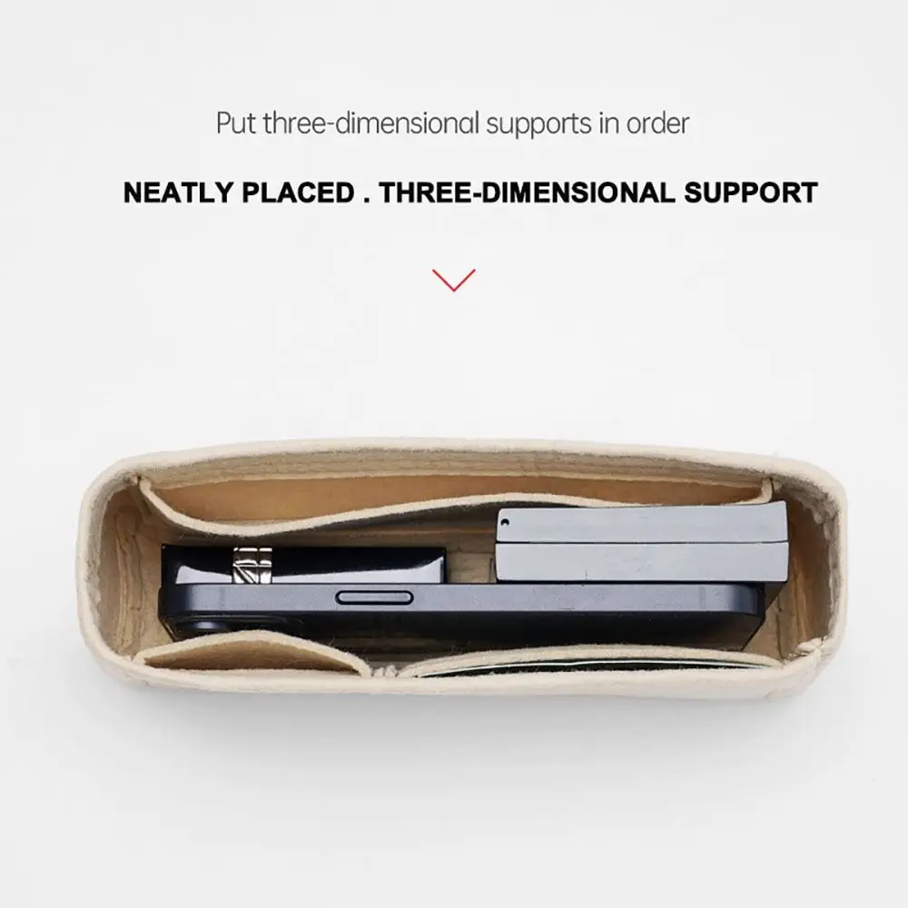 Felt Handbag Insert Bag Bag Support Organization Purse Liner Portable Storage Bag Organiser for For Loro Piana Extra Pocket L19