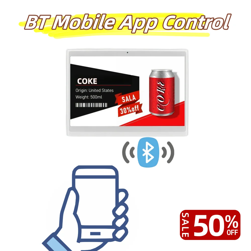 Mobile App controlled 7.5 Inches Epaper BLE BT Standalone Digital E Ink Electronic Shelf Label Electronic Price Tag ESL DIY