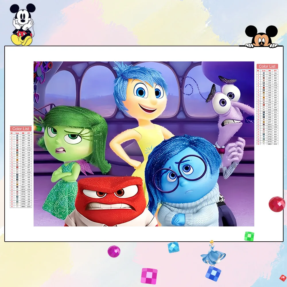 Diamond painting Disney Diamond Mosaic Inside Out Picture Rhinestones Embroidery Cartoon Diamond Painting Cross Stitch Home Decor