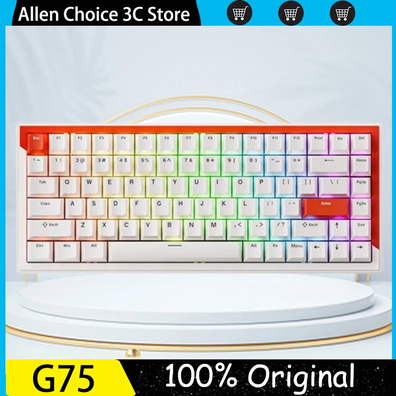 기존 DrunkDeer G75 자기 스위치 기계식 키보드 핫 스왑 HiFi RGB 낮은 대기 시간 신속한 트리거 유선 PC 게임용 키보드