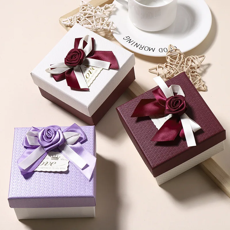 

Square Ring Necklace Earrings Lipstick Perfume Box Jewelry Packaging Quisite Gift Box Watch Keychain Gift