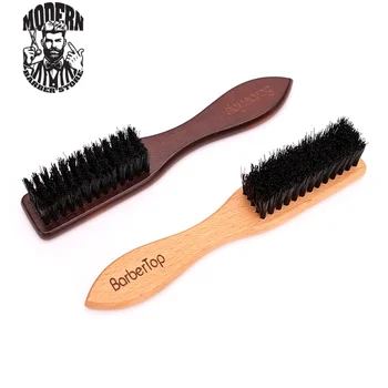 Barbiere Manico in legno Parrucchiere Spazzola per la pulizia dei capelli morbidi Uomo Pettine da barba Barbiere Anti-nodi Spazzola per baffi Strumenti per lo styling