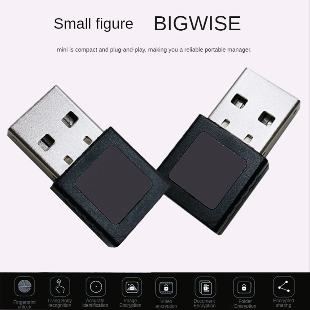 미니 USB 지문 인식 모듈 장치, Windows 10 11 Hello 생체 인식 보안 키