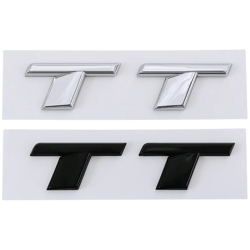 3D Abs Chrome Black Tt Logo Lettere Car Trunk Emblem Badge Decal Per Audi Tt Rs Mk1 8N 8J Mk3 8S Mk2 Tt Sticker Accessori