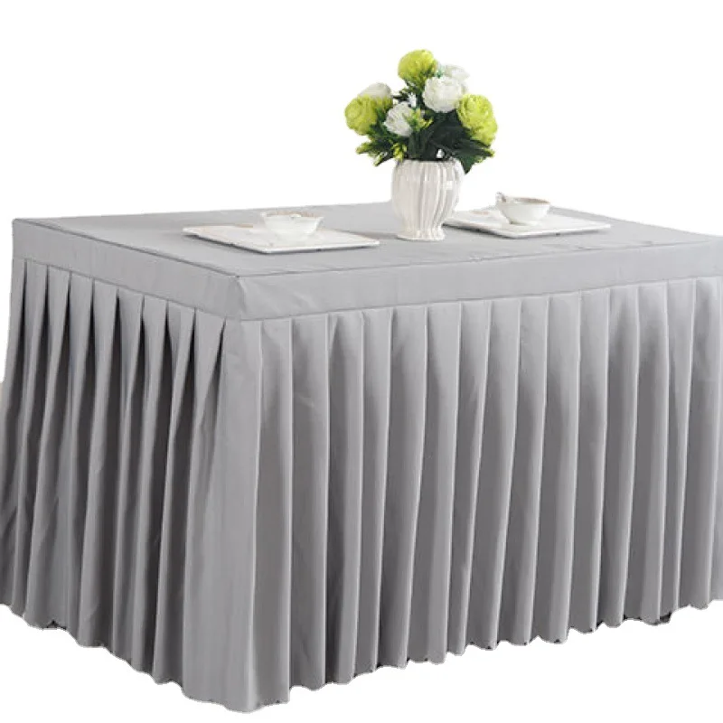 Table Skirt Conference Tablecloth Cold Dining Sign-in Desk Exhibition Activity Desk Cover Red Rectangular Table Cover