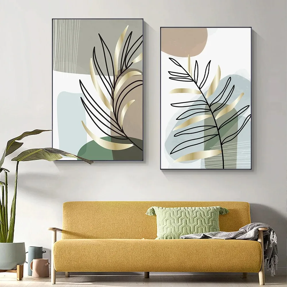 Plants Modern Abstract Canvas Painting Minimalist Room Decorative Art Poster Living Room Bedroom Decorative Painting