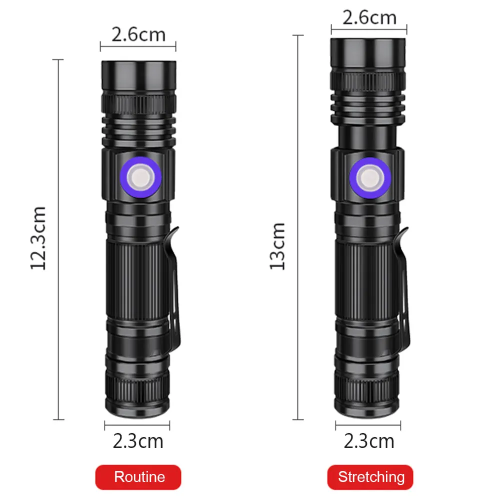 Description Picture 3 of itemF2 395nm/365nm UV Flashlight lamp Mini Handheld Ultraviolet Blacklight With Clip Detector Pet Dog Urine Scorpions Stain Amber