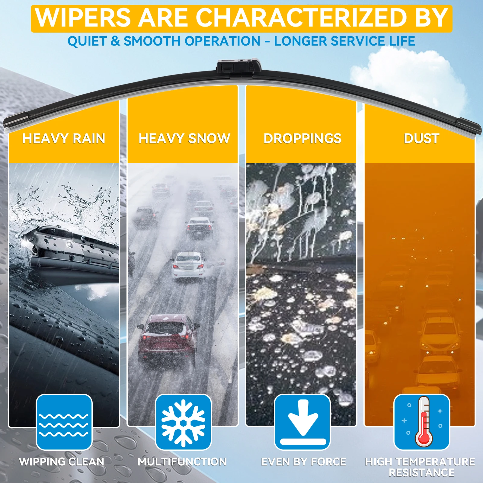 Wiper Blades Set Front & Rear For MG ZS EV ZX ZST VS 24"+14"+10"