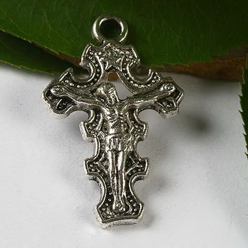 

5pcs 42*27mm Tibetan Silver Crucifix Design Charms H2951 Charms for Jewelry Making