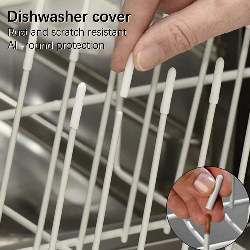 Dishwasher Rack Caps Tip Cover Cap Flexible Round End Cap Protective Sleeves For Sharp Article To Prevent Collision Cover 100Pcs dishwasher rack caps