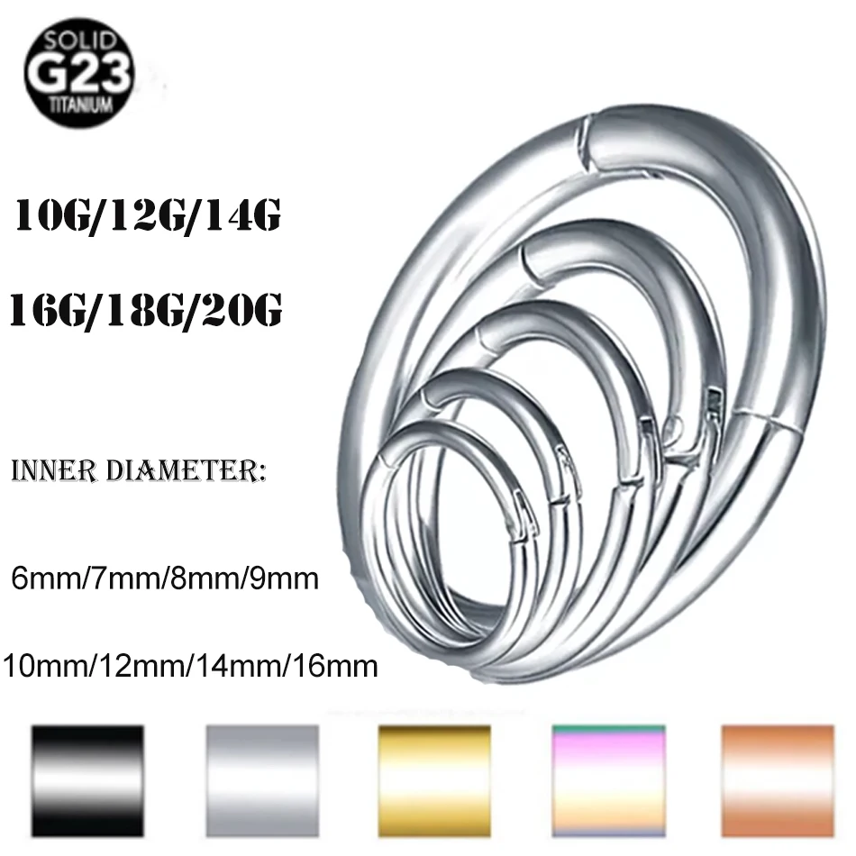 1PC 티타늄 세그먼트 코 피어싱 12G Septum Clicker Pirsing 귀걸이 14G 콧 구멍 피어싱 헬릭스 Conch Pirsing Nariz 20G 쥬얼리