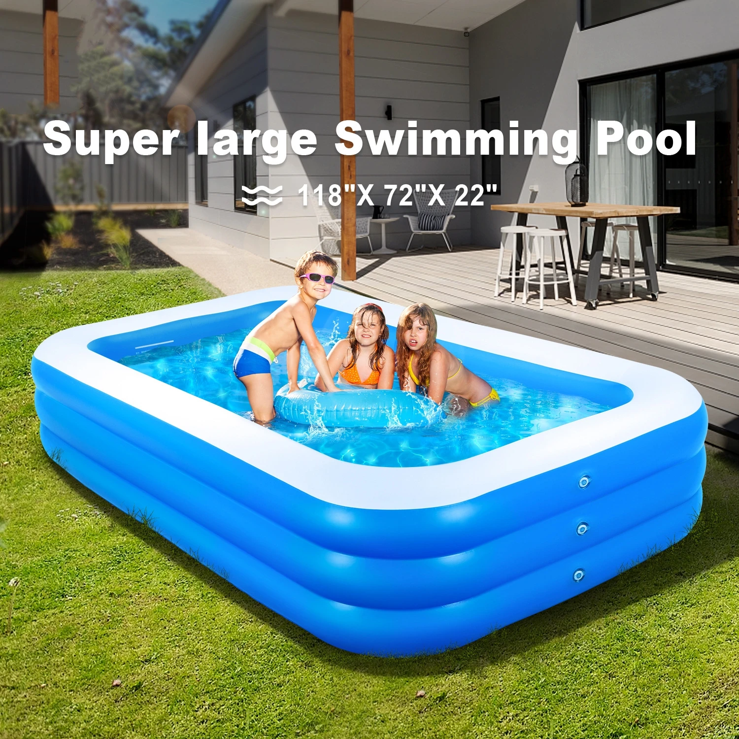 Inflatable Swimming Pool Children's Adult PVC Large Family Party Pools Outdoor Thickened Summer Baby Play Pool Toys Gift 120cm bathtubs folding bath bucket thicken shower barrel adult icetub baby swimming pool insulation family bathroom spa tub