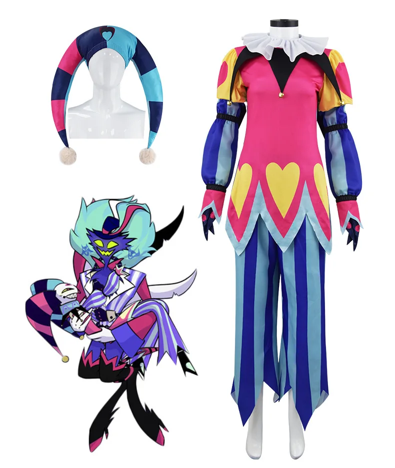Fizzarolli Cosplay Costume Helluva Hat Boss Halloween Fancy Clown Suit Fezz Tail Carnaval Party Suit FullSet Unisex Suit XS-3XL 13 Fizzarolli Cosplay Costume Helluva Hat Boss Halloween Fancy Clown Suit Fezz Tail Carnaval Party Suit FullSet Unisex Suit XS-3XL 2