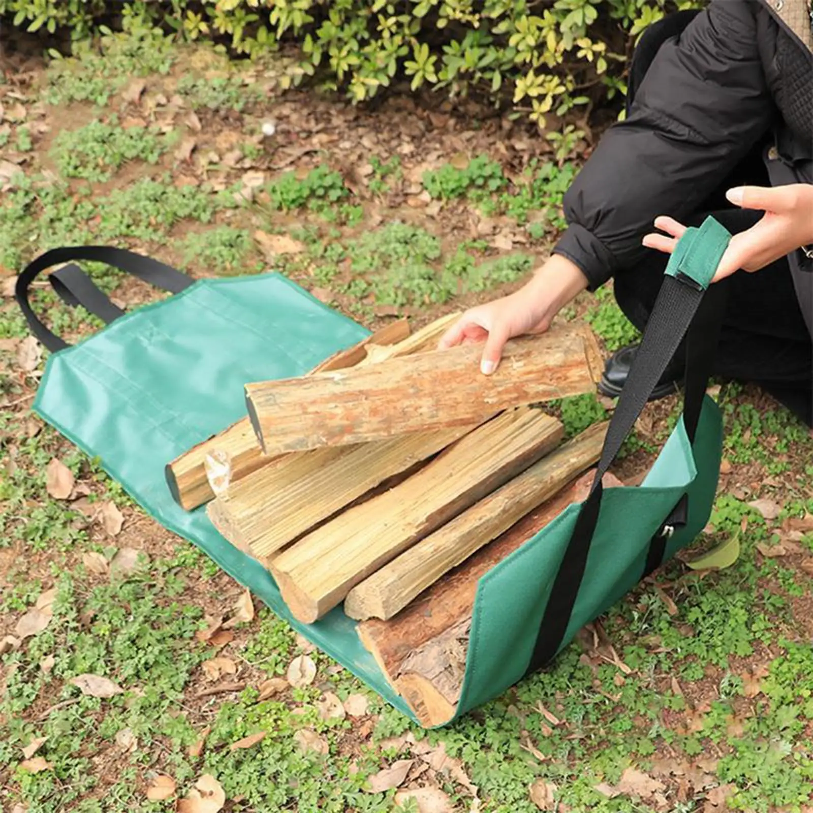 Firewood Log Carrier Log Holder Oxford Cloth with Handles for Camping Trip or 4