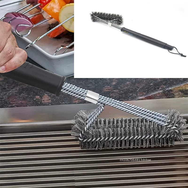 Kitchen Accessories Barbecue Grill Cleaning Brush BBQ Clean Tools Stainless Steel Non-stick Powerful Grilling Barbecue Brushes
