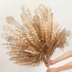 Artificial Golden Plants Simulation Plastic Plants for Wedding Home Christmas Decor Living Decoration Party Flower Arrangement