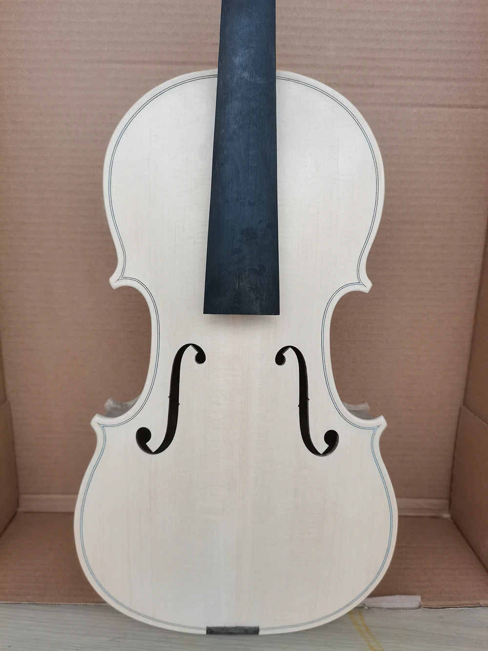 Birdeye Maple white embryo violin unfinished white maple wood violin 4/4 3/4 solid wood DIY Accessories with ebony