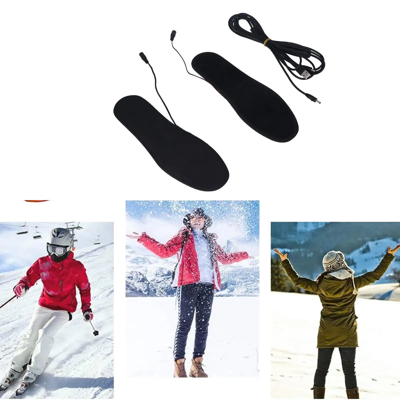Adjustable USB Heated Insole: Winter EVA Warm Shoe Insert for Outdoor Hiking-Cuttable, 5V, Unisex