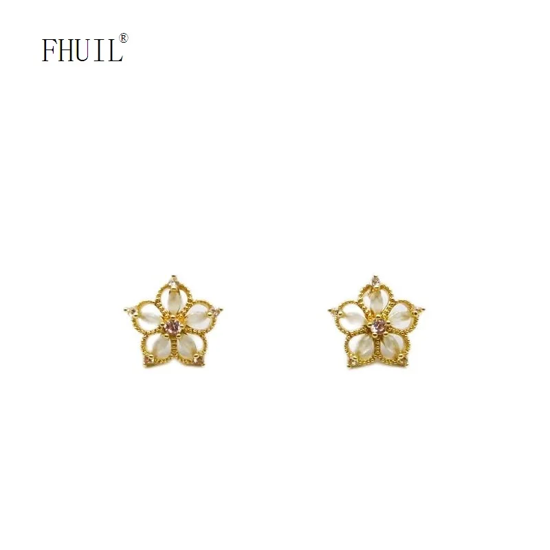 

Luxury Grace Stud Earrings For Women Gold Plated Zircon S925 Silver Needle Fashion Jewelry Pendant Party Wedding Accessories
