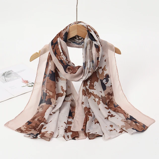 1 pièces Ramadan Hijab imprimé léopard femmes bohème aquarelle doux musulman Hijabs Floral respirant châle enveloppement écharpe foulard chaud