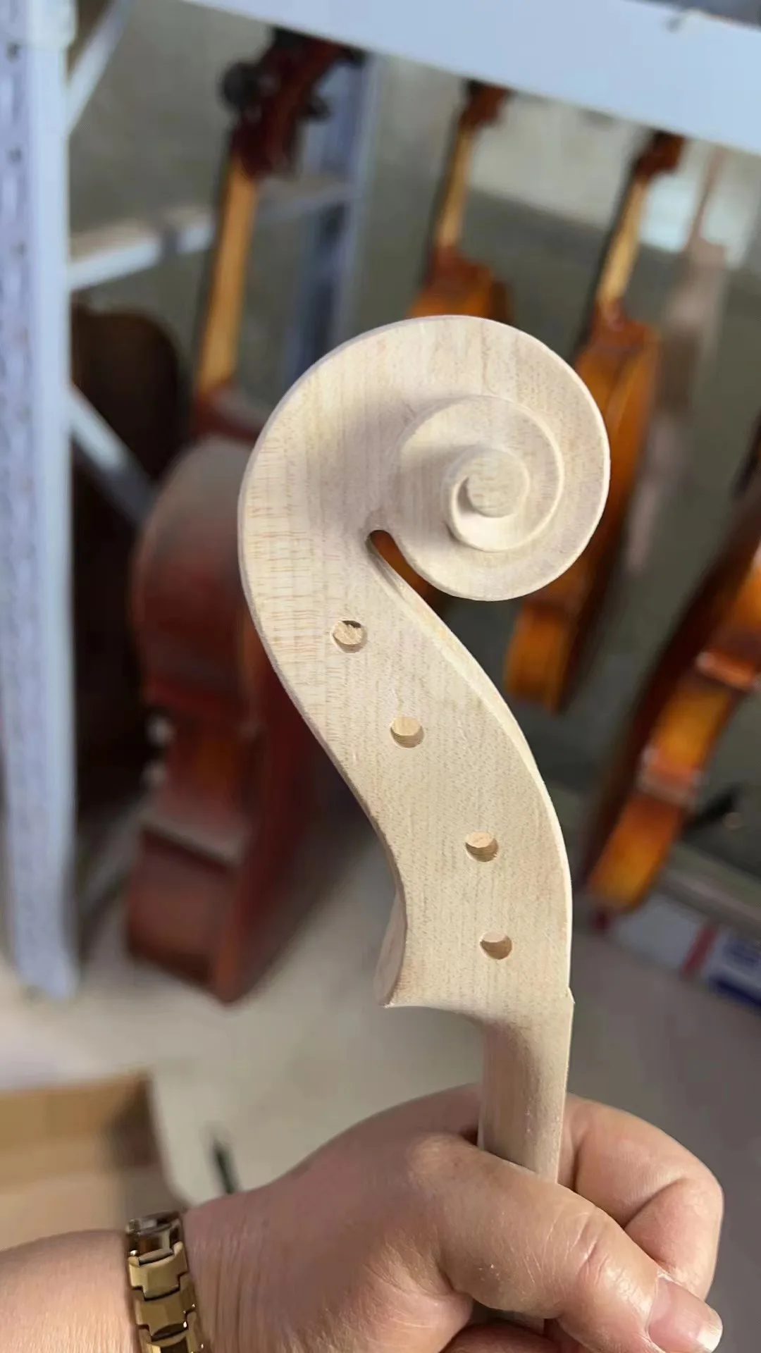 15" viola in white Solid flamed maple back old spruce top 381 viola
