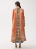 Miyake Pleated Vintage Printed Turn-down Collar Long Sleeve Long Jacket Women Designer Abaya New Dubai Fashion Plus Size Coats 2