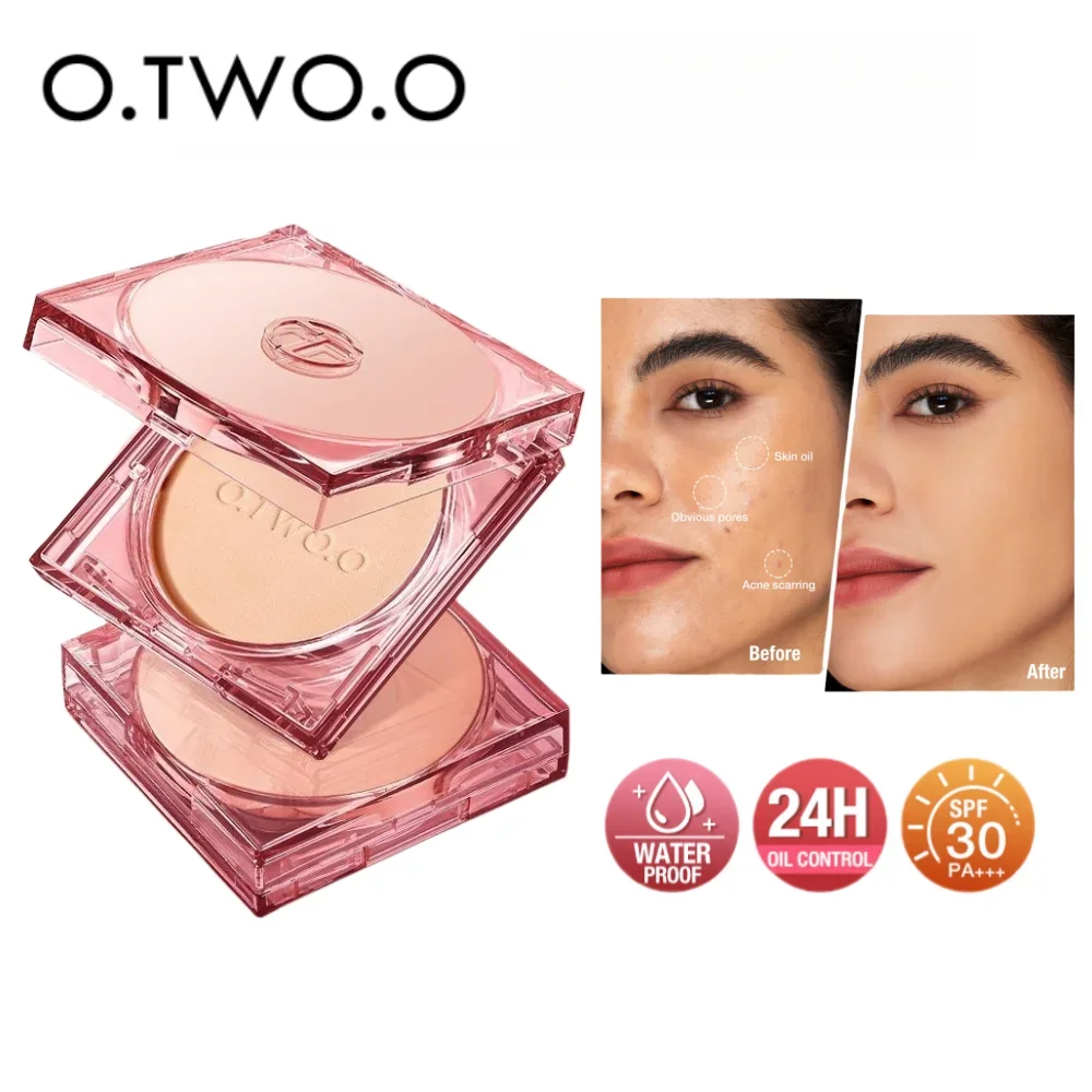 O.TWO.O Face Powder Oil-control 24 Hours Long Lasting Waterproof Matte Face Makeup Cosmetic Setting Compact Powder setting powder face powder compact powder