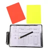 1set Red and Yellow Card  Kit Football Referee Tools With Football Captain Armband Whistle CoinLeather bag Pencil Paper 2