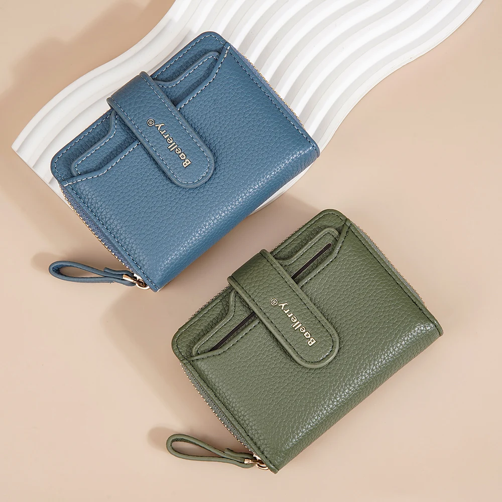 Multi-colors Fashion Women Coin Purse Leather Wallet Short Belt Hasp Ladies Girls Card Holder Clutch Bag Green Wallets for Women 4