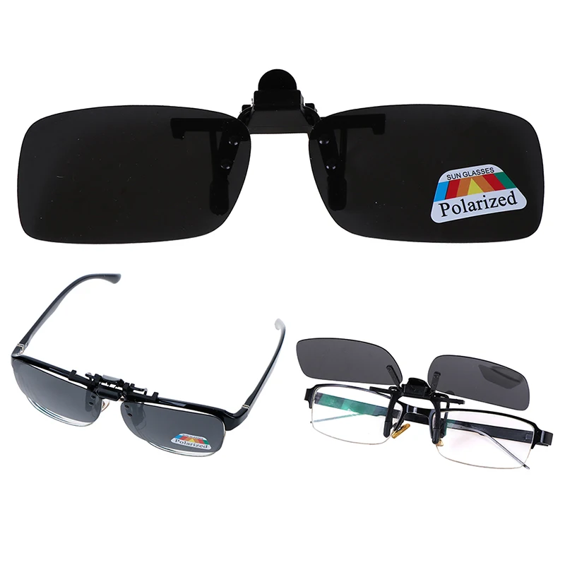 1 PC High Quality Unisex Clip-on Polarized Day Night Vision Flip-up Lens Driving Glasses UV400 Riding Sunglasses for Outside