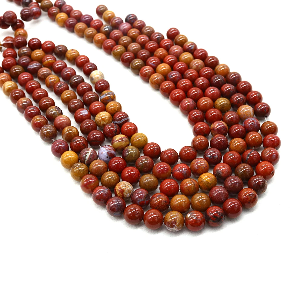 

4 6 8 10 12mm Red Natural Stone Beads Redstone Gem Loose Spacer Beads for Jewelry Making DIY Bracelets Necklace Accessories