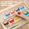 Baby Wood Color Number Cognition Board Walking Bead Magnetic Pen Maze Sorting Puzzle Early Education Toys for Children Gifts 2