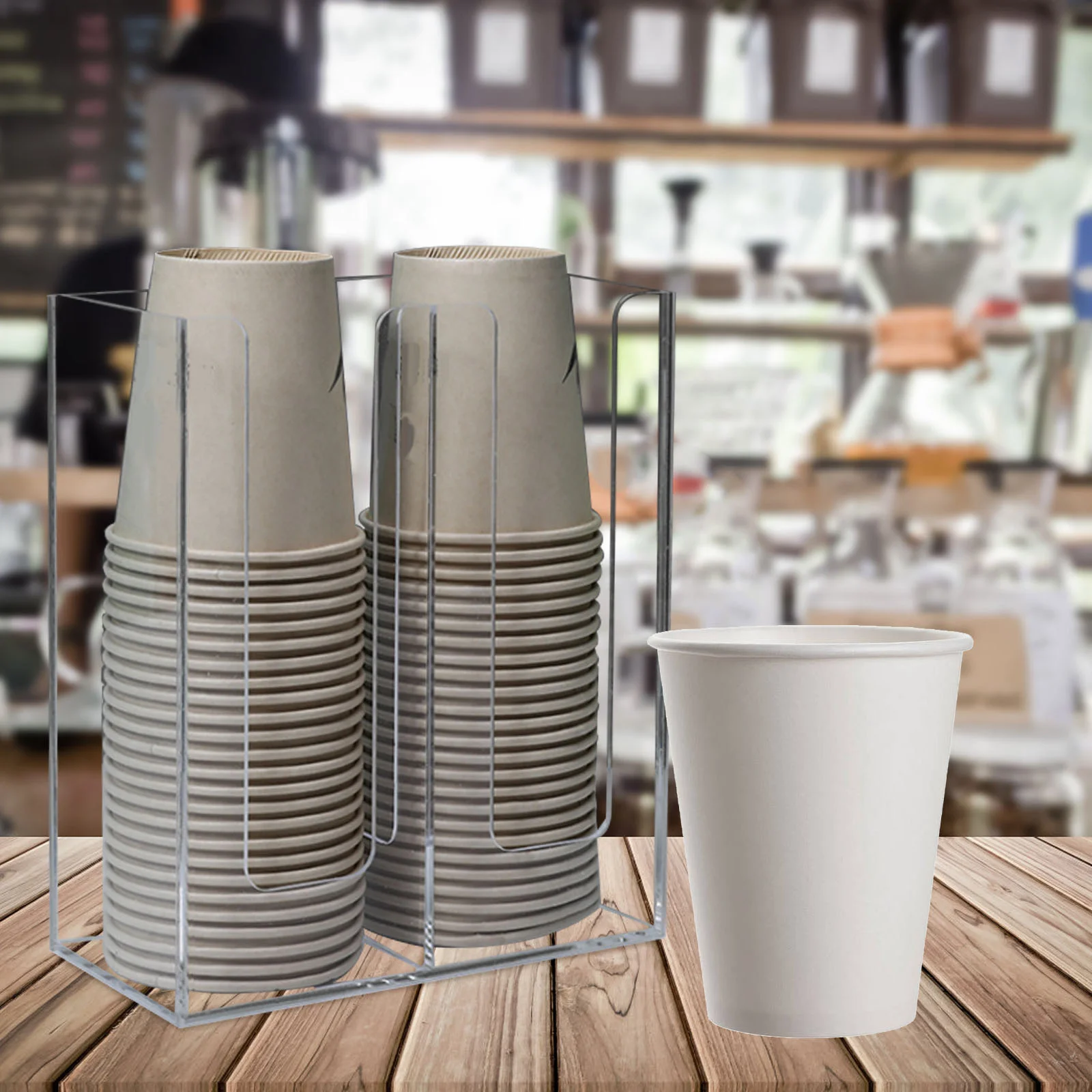 Cup Storage Holder Storage Rack Cup Holder Coffee Glasses Paper Stand Acrylic Organizer Dispenser for Indoor