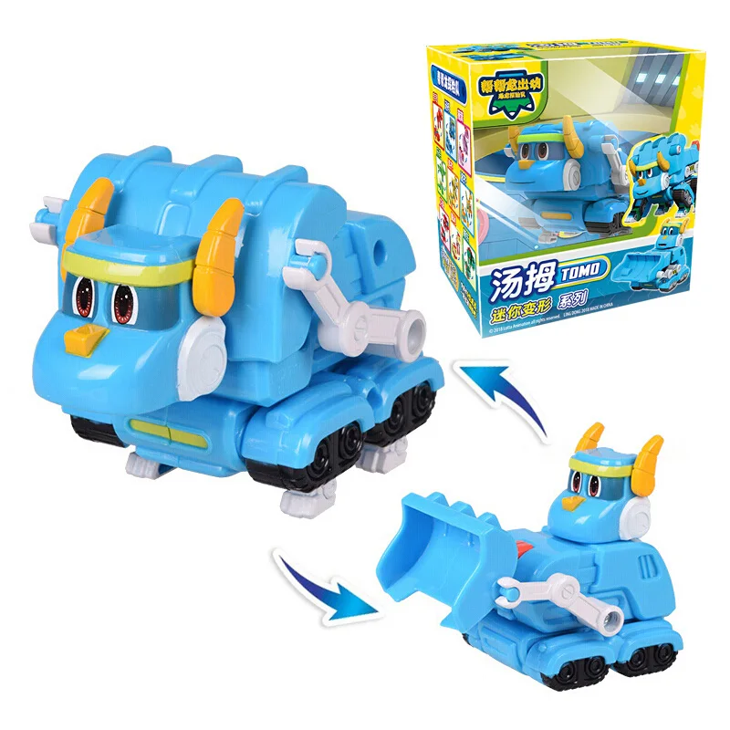 Action Figure Min Gogo Dino ABS Deformation Car/Airplane REX/PING/VIKI/TOMO Transformation Dinosaur Toys For Kids Gift