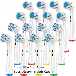 Premium Replacement Brush Heads - Pack of 16/20 for Sensitive and Cross Action Cleaning (16 Assorted N)