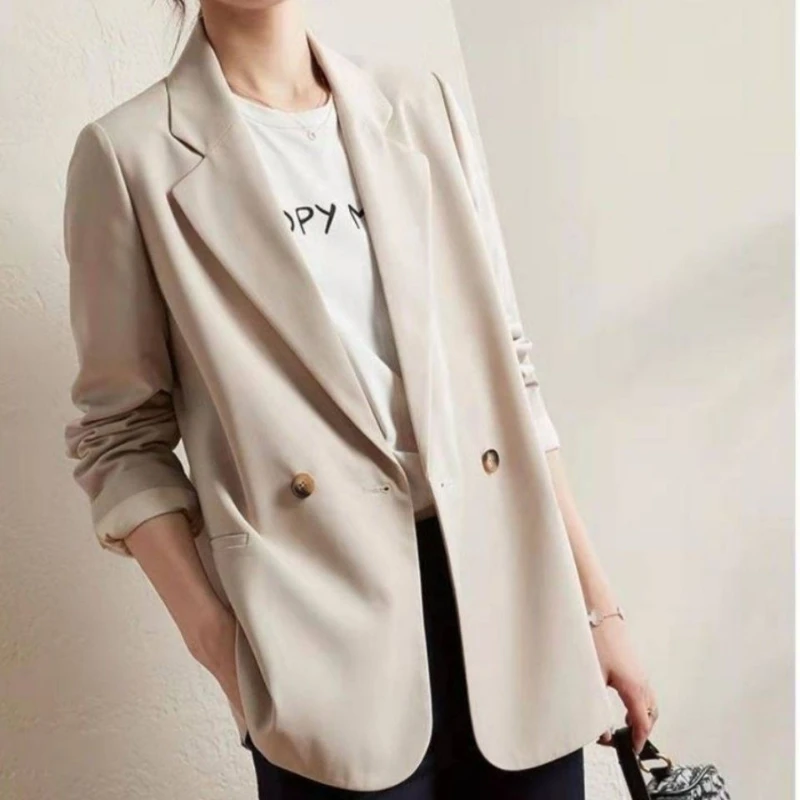 

2022 Spring and Autumn New Hong Kong Style Casual Loose Street Fried Small Suit Design Sense Jacket Female Suit Jacket