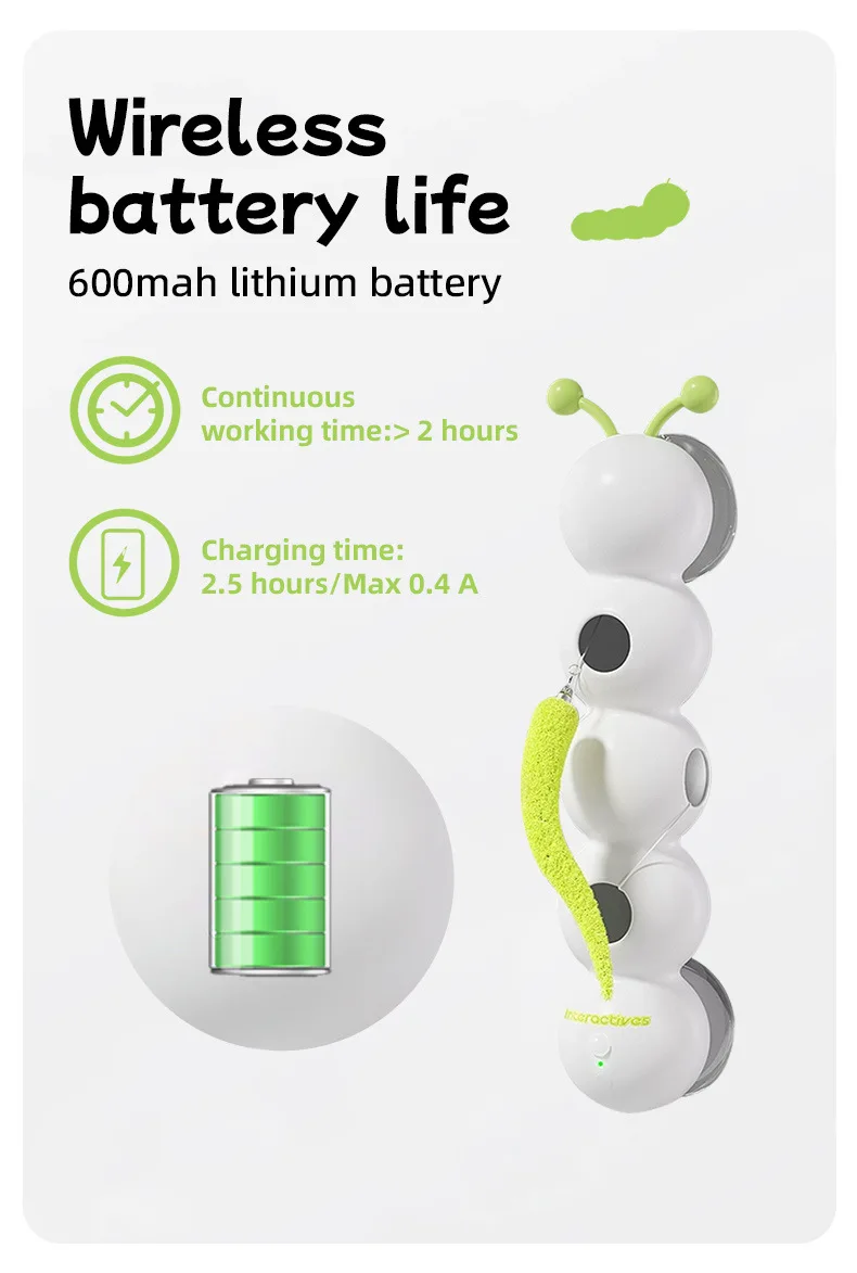 Intelligent Interactive Cat Toy Mobile Activation Wake-Up Earthworm Pole Toy with Tail Automatic Popping Hole Interactive - PeticaDeals