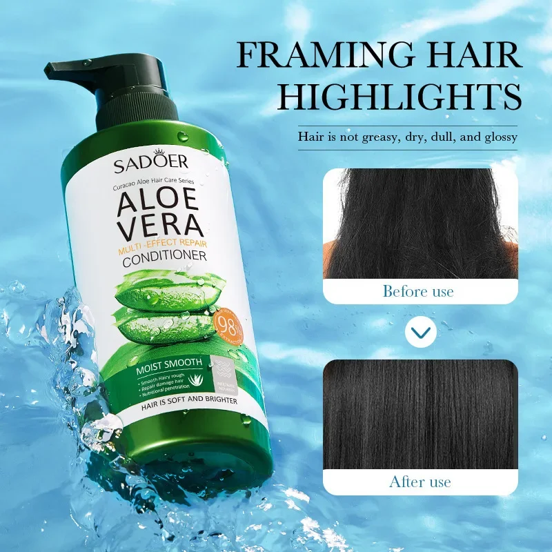 

500ml Natural Aloe Vera Itching Flaking Scalp Treatment Hair Care Set Anti Dandruff Antipruritic Shampoo& Conditioner