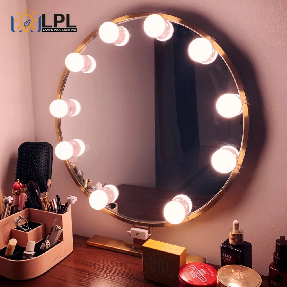 10 Bulbs Led Mirror Light Makeup Mirror Light Dimmable Light Bulb Changing  Mirror USB Dresser Makeup Mirror Bulb Vanity Lights
