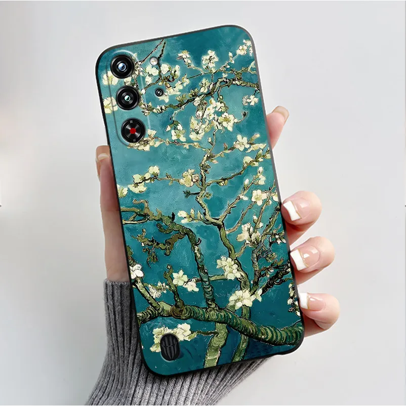 Soft Silicone Black Shell with Cute Flower Design - Protective Case