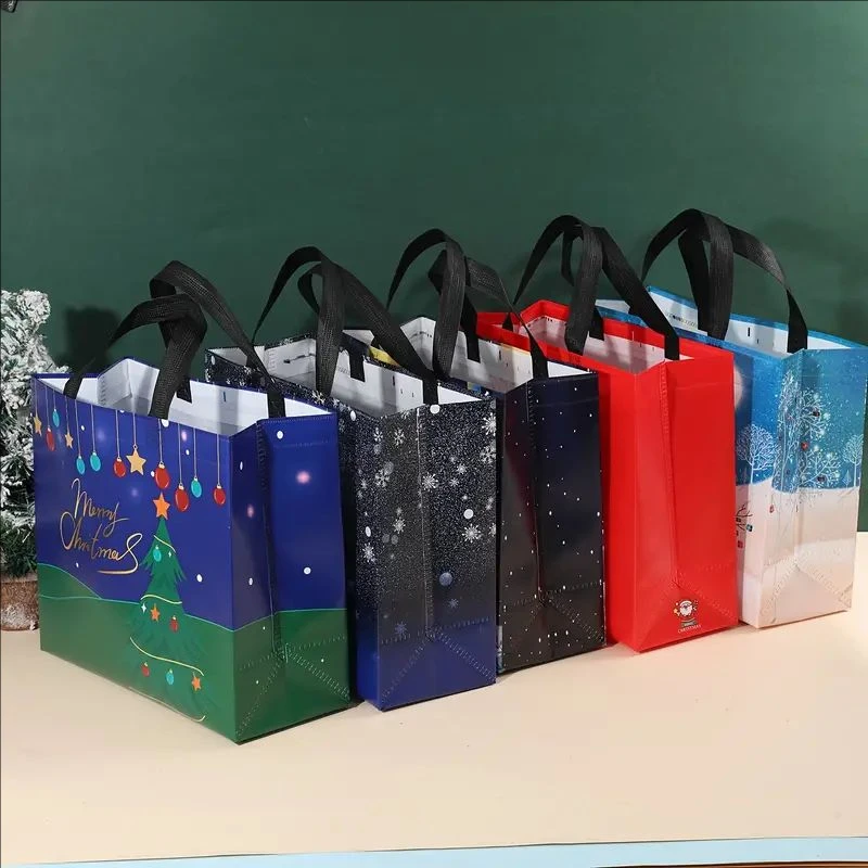 POPGIFTU Lot De 12 Sacs Cadeaux De Noël En Toile Avec Cordon – Pochettes Réutilisables En Tissu Avec Étiquettes, 5 Tailles Et 12 Motifs